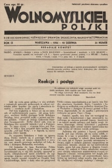 Wolnomyśliciel Polski : dziecięciodniowiec poświęcony sprawom społecznym, naukowym i literackim. 1936, nr 25