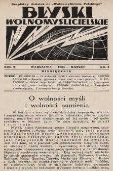 Błyski Wolnomyślicielskie : bezpłatny dodatek do „Wolnomyśliciela Polskiego”. 1934, nr 3