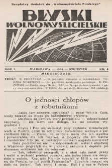 Błyski Wolnomyślicielskie : bezpłatny dodatek do „Wolnomyśliciela Polskiego”. 1934, nr 4