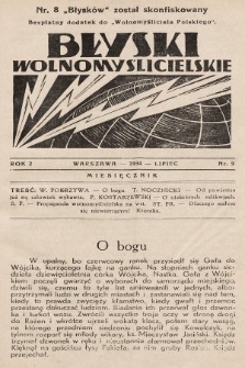 Błyski Wolnomyślicielskie : bezpłatny dodatek do „Wolnomyśliciela Polskiego”. 1934, nr 9 [po konfiskacie]