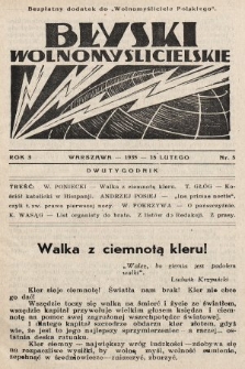 Błyski Wolnomyślicielskie : bezpłatny dodatek do „Wolnomyśliciela Polskiego”. 1935, nr 5