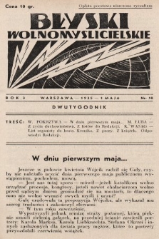 Błyski Wolnomyślicielskie. 1935, nr 10