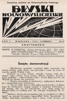 Błyski Wolnomyślicielskie : bezpłatny dodatek do „Wolnomyśliciela Polskiego”. 1935, nr 13
