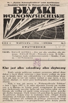 Błyski Wolnomyślicielskie : bezpłatny dodatek do „Wolnomyśliciela Polskiego”. 1936, nr 2