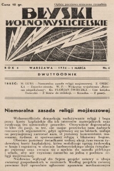 Błyski Wolnomyślicielskie. 1936, nr 6