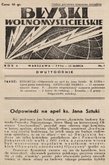 Błyski Wolnomyślicielskie. 1936, nr 7