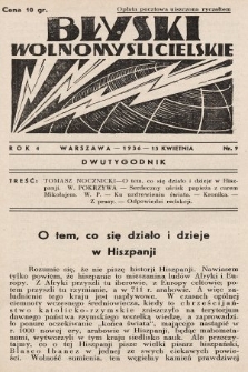 Błyski Wolnomyślicielskie. 1936, nr 9