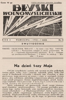 Błyski Wolnomyślicielskie. 1936, nr 10