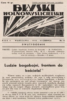 Błyski Wolnomyślicielskie. 1936, nr 13