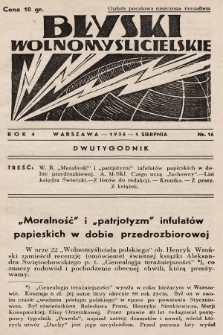 Błyski Wolnomyślicielskie. 1936, nr 16