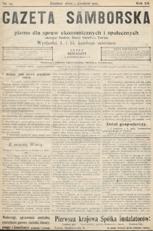 Gazeta Samborska : pismo poświęcone sprawom ekonomicznym i społecznym okręgu: Sambor, Stary Sambor, Turka. 1912, nr 23