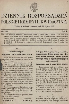 Dziennik Rozporządzeń Polskiej Komisyi Likwidacyjnej. 1919, część II