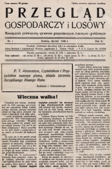 Przegląd Gospodarczy i Losowy : miesięcznik poświecony sprawom gospodarczym, losowym i giełdowym. 1933, nr 1
