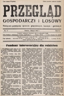 Przegląd Gospodarczy i Losowy : miesięcznik poświecony sprawom gospodarczym, losowym i giełdowym. 1933, nr 11