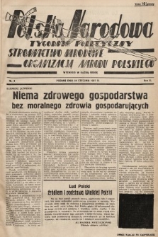Polska Narodowa : tygodnik polityczny. 1937, nr 4 (drugi nakład po konfiskacie)
