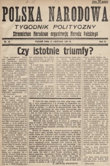 Polska Narodowa : tygodnik polityczny. 1937, nr 15