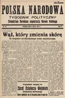 Polska Narodowa : tygodnik polityczny. 1937, nr 19