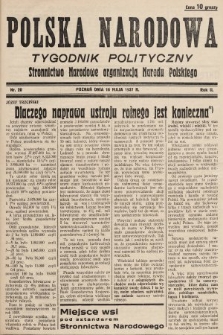 Polska Narodowa : tygodnik polityczny. 1937, nr 20