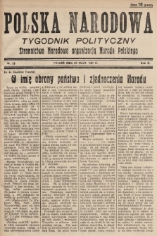 Polska Narodowa : tygodnik polityczny. 1937, nr 22