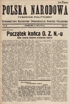 Polska Narodowa : tygodnik polityczny. 1937, nr 28