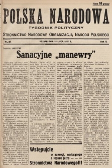 Polska Narodowa : tygodnik polityczny. 1937, nr 29