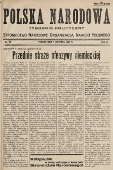Polska Narodowa : tygodnik polityczny. 1937, nr 31