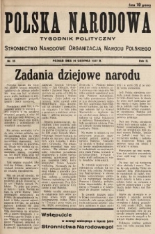 Polska Narodowa : tygodnik polityczny. 1937, nr 35