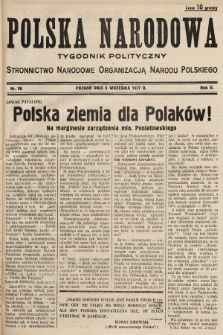 Polska Narodowa : tygodnik polityczny. 1937, nr 36