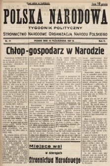 Polska Narodowa : tygodnik polityczny. 1937, nr 41 (drugi nakład po konfiskacie)