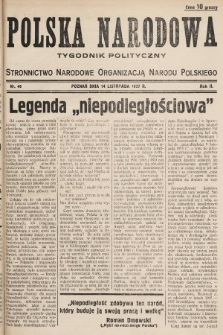 Polska Narodowa : tygodnik polityczny. 1937, nr 46