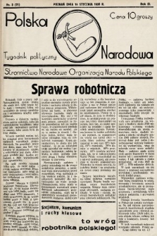 Polska Narodowa : tygodnik polityczny. 1938, nr 3