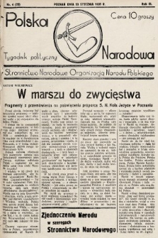 Polska Narodowa : tygodnik polityczny. 1938, nr 4