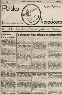 Polska Narodowa : tygodnik polityczny. 1938, nr 8