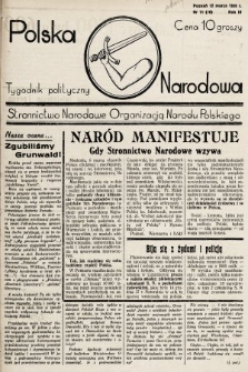 Polska Narodowa : tygodnik polityczny. 1938, nr 11