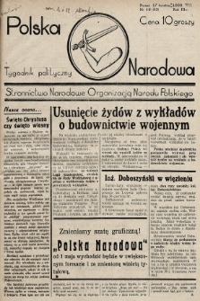Polska Narodowa : tygodnik polityczny. 1938, nr 16