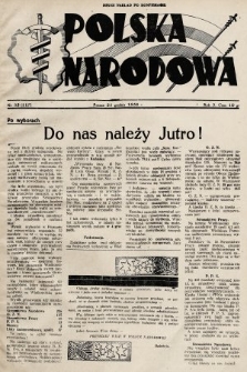 Polska Narodowa. 1938, nr 52 (drugi nakład po konfiskacie)