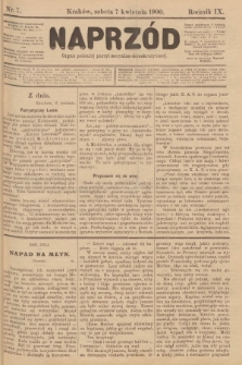 Naprzód : organ polskiej partyi socyalno-demokratycznej. 1900, nr 7