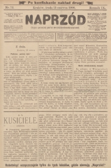 Naprzód : organ polskiej partyi socyalno-demokratycznej. 1900, nr 72 (po konfiskacie nakład drugi!)