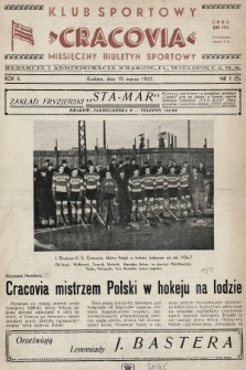 Klub Sportowy „Cracovia” : miesięczny biuletyn sportowy. 1937, nr 1