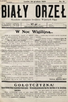 Biały Orzeł : niezależne czasopismo inwalidów wojennych Rzpp. 1929, nr 12