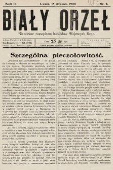 Biały Orzeł : niezależne czasopismo inwalidów wojennych Rzpp. 1930, nr 2