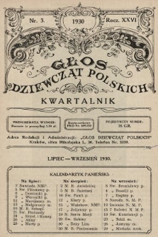 Głos Dziewcząt Polskich. R. 26. 1930, nr 3