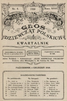 Głos Dziewcząt Polskich. R. 26. 1930, nr 4