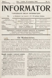 Informator : uniwersalny organ informacyjny. 1904, nr 6