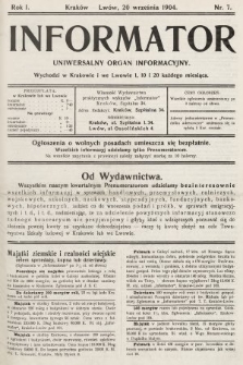 Informator : uniwersalny organ informacyjny. 1904, nr 7
