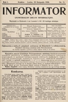 Informator : uniwersalny organ informacyjny. 1904, nr 13