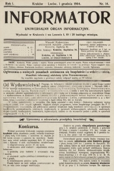 Informator : uniwersalny organ informacyjny. 1904, nr 14