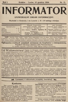 Informator : uniwersalny organ informacyjny. 1904, nr 15