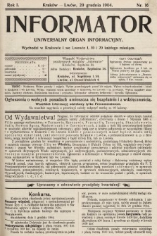 Informator : uniwersalny organ informacyjny. 1904, nr 16
