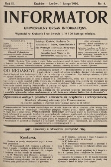 Informator : uniwersalny organ informacyjny. 1905, nr 4